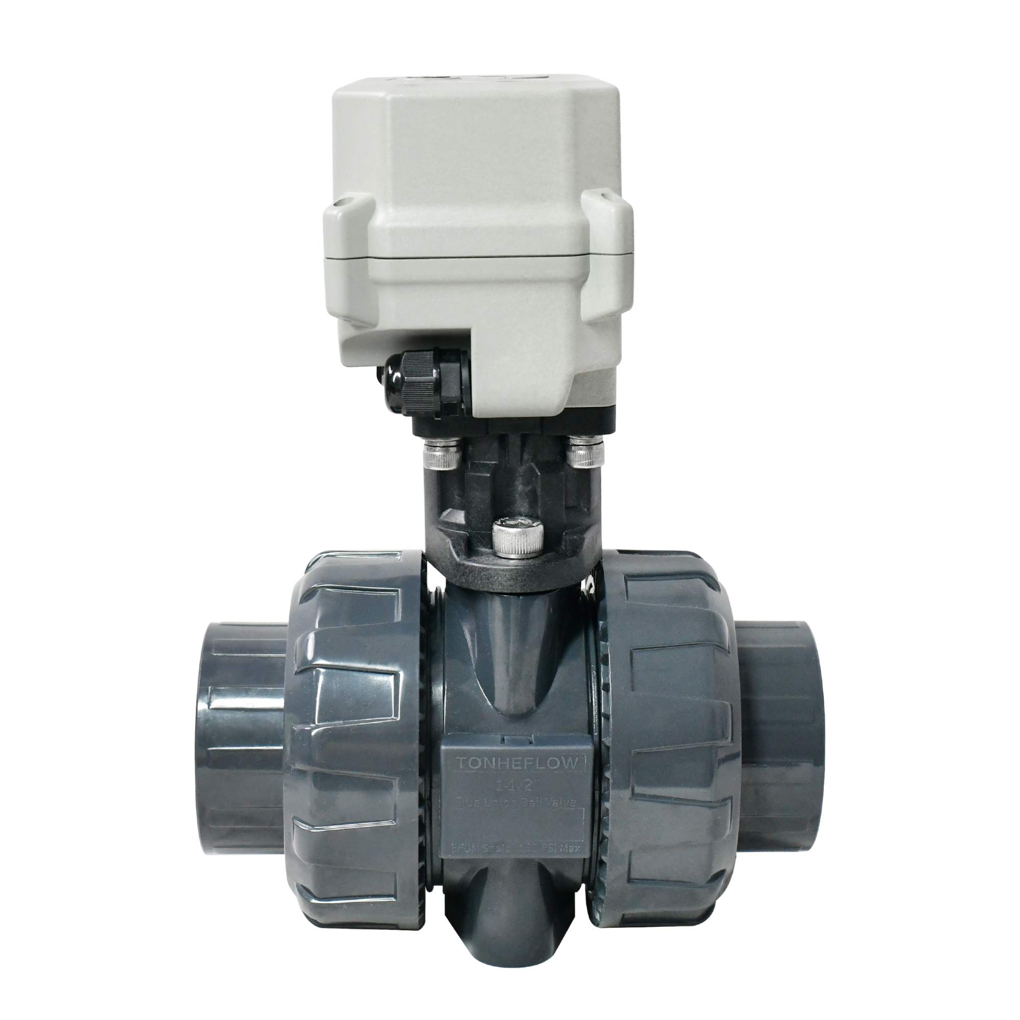 Switch Type -1-1/2 Inch 2 Way 12V 24V DN40 UPVC Motorized Valve Torque Force 15N.m