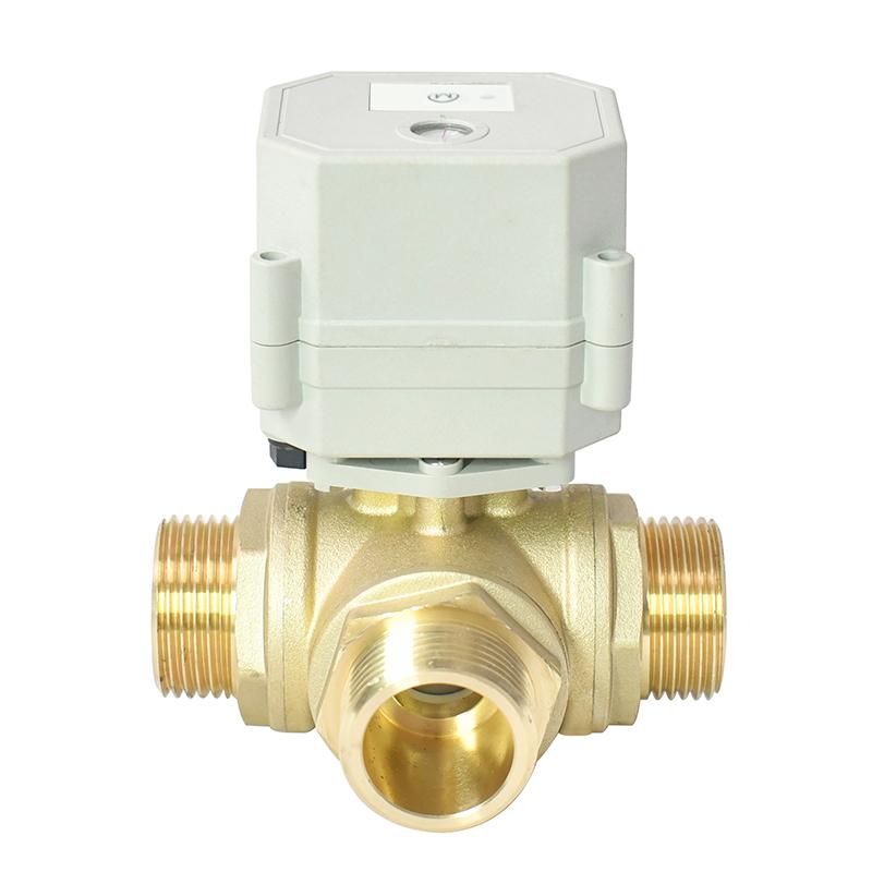 DN25 3 Way Male Thread Brass Wi-Fi Electric Ball Valve